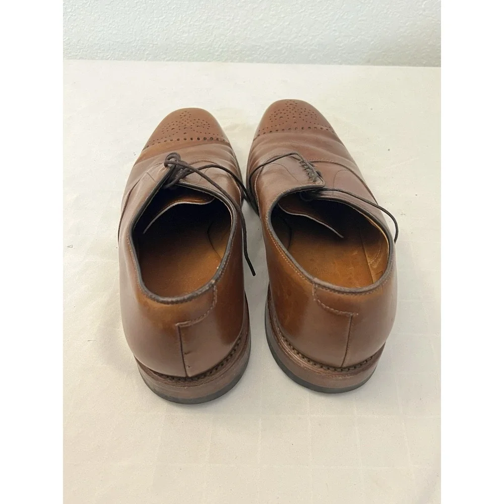 Allen Edmonds Dryden Mens 9 D‎ Oxford Dress Shoes Brown Leather Brogue 1842